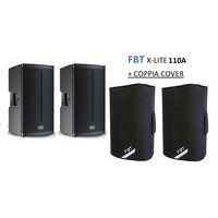 FBT X-lite 110A V2 +  Cover XL-C10 Coppia Casse Amplificate Attive Professionali 10" 3000W Bluetooth 5.0