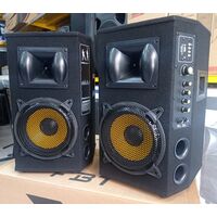 LM-08B COPPIA CASSE ACUSTICHE AUDIO AMPLIFICATE ATTIVE KARAOKE BLUETOOTH USB SD MP3 Radio FM