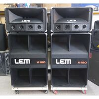LEM K180A Coppia Casse Amplificate Attive Caricate a Tromba Vintage