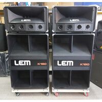 LEM K180A Coppia Casse Amplificate Attive Caricate a Tromba Vintage