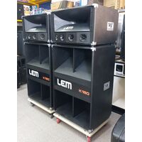 LEM K180A Coppia Casse Amplificate Attive Caricate a Tromba Vintage
