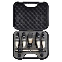 Kit 7 Microfoni per Batteria Acustica Pro Set Completo di Supporti e Custodia