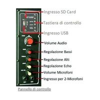 K-LM10 KIT AUDIO KARAOKE CASSE ATTIVE BLUETOOTH USB MP3 + MICROFONI WIRELESS