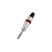 CONNETTORE SPINA JACK 6,3 VOLANTE MONO IN METALLO BORDO ROSSO