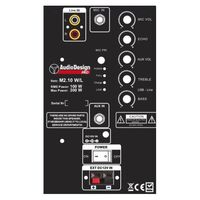 Audiodesign Pro M2 10W/L Cassa Attiva 10" 300w A Batteria Bluetooth USB MP3 + 2 Microfoni WI-FI UHF