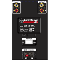 Audiodesign Pro M2 12W/L Cassa Attiva 12" 450w A Batteria Bluetooth USB MP3 + 2 Microfoni WI-FI UHF