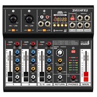 Italian Stage 2MIX4FXU Mixer Audio USB Bluetooth 4 canali con DSP effetti