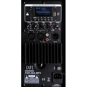 SINEXTESIS PSR08A-Mp3 Cassa Amplificata Diffusore Attivo 200W 8″ con Display LCD, Player Mp3 (USB/SD), Radio FM e Telecomando