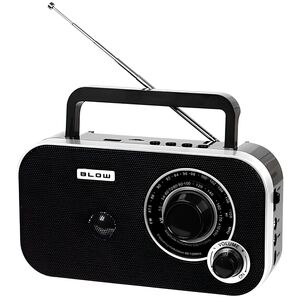 BLOW RA 12 RADIO ANALOGICA PORTATILE AM/FM NERA E ARGENTO