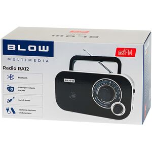 BLOW RA 12 RADIO ANALOGICA PORTATILE AM/FM NERA E ARGENTO