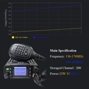 TYT TH-8600 25W Radio Mobile IP67 Impermeabile VHF UHF Dual Band