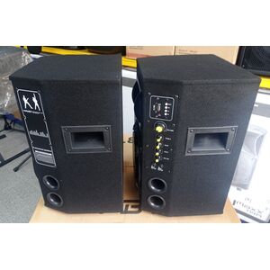 LM-08B COPPIA CASSE ACUSTICHE AUDIO AMPLIFICATE ATTIVE KARAOKE BLUETOOTH USB SD MP3 Radio FM