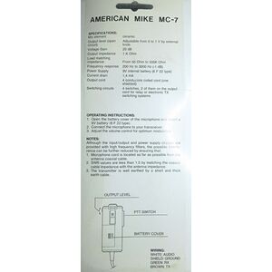 Sadelta MC-7 Microfono Preamplificato Palmare Per Radio CB Alta Qualita'