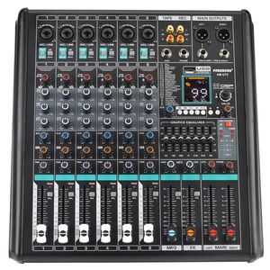 AM-UT2 Mixer Audio Professionale Console Mixer 6 Canali DSP 99 Effetti EQ 7 Bande Alimentazione Fantom