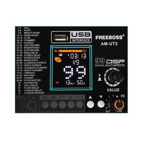 AM-UT2 Mixer Audio Professionale Console Mixer 6 Canali DSP 99 Effetti EQ 7 Bande Alimentazione Fantom