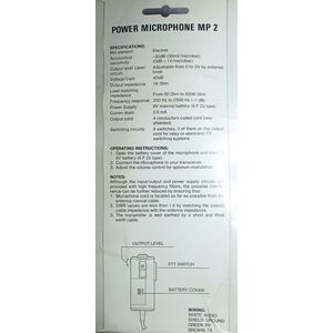 Sadelta Mp-2 Microfono Preamplificato Palmare Per Radio CB Alta Qualita'