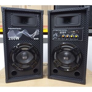 MD-11 COPPIA CASSE ACUSTICHE AUDIO AMPLIFICATE ATTIVE KARAOKE BLUETOOTH USB SD MP3 Radio FM