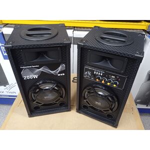 MD-11 COPPIA CASSE ACUSTICHE AUDIO AMPLIFICATE ATTIVE KARAOKE BLUETOOTH USB SD MP3 Radio FM