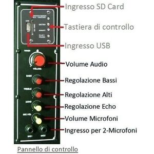 LM-08B COPPIA CASSE ACUSTICHE AUDIO AMPLIFICATE ATTIVE KARAOKE BLUETOOTH USB SD MP3 Radio FM
