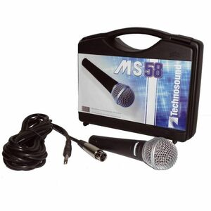 TECHNOSOUND MS 58 microfono professionale + valigetta per karaoke radio speaker