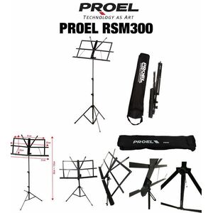 Proel RSM300 Leggio Musicale per Spartiti richiudibile con Borsa