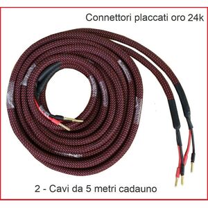 Coppia di Cavi Audio Alta Potenza per Casse Acustiche Diffusori - Amplificatore