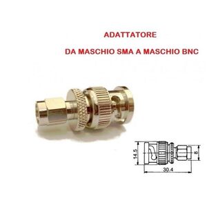 ADATTATORE DA MASCHIO SMA A MASCHIO BNC ( per radio baofeng - wouxun - tyt )