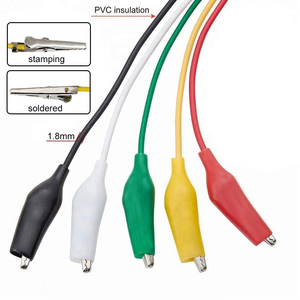 cavi con pinze a coccodrillo colorati set 10 pez. cavetti per ponticelli arduino