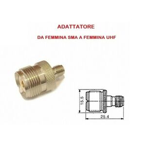 ADATTATORE DA FEMMINA SMA A FEMMINA PL UHF ( per radio baofeng - wouxun - tyt )