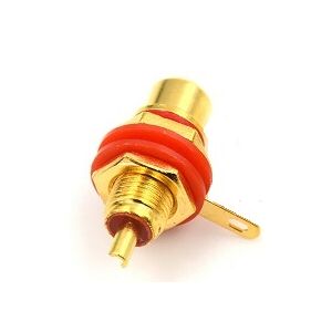 Presa RCA da pannello dorata professionale - rossa Connettore Femmina Gold