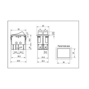 Doppio pulsante a bilanciere START/STOP 8A 250VAC - nero