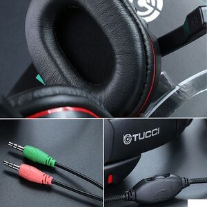 Cuffie gaming con microfono Tucci X6 - Colore rosso