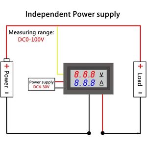 Amperometro Voltmetro Digitale DC 0-100V 10A con 2 display