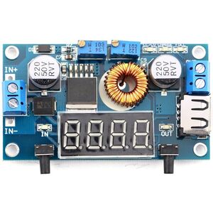 Regolatore di tensione da 5-36V a 1,25-32V DC con display e USB