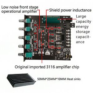Amplificatore 2.1 digitale con Bluetooth - 2x50W + 100W per uscita Subwoofer