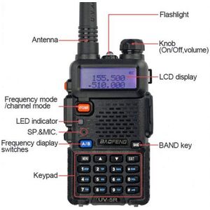 BAOFENG UV-5R RICETRASMITTENTE VHF/UHF DUAL BAND RADIO 136-174 400-480 MHZ
