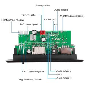 Modulo Amplificatore Multifunzione 12V 2x25W FM USB/SD Bluetooth 5.0 AUX + Telecomando