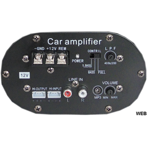 Subwoofer Amplificato Attivo 600W Sub Woofer da Auto per Cofano baule + Kit Cavi