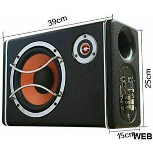 Subwoofer Amplificato Attivo 480W Sub Woofer per Auto Ultra Piatto x Cofano baule