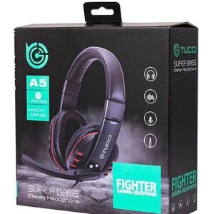 Cuffie gaming con microfono Tucci A5 FIGHTER - Nero e rosso