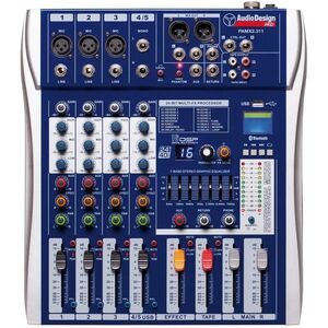 AudioDesign Pamx2.311 Mixer Audio Professionale con 3+1+1 Canali - effetti DSP USB e Bluetooth