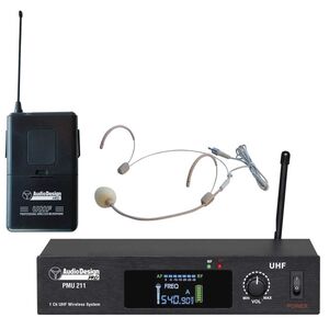 AudioDesign PMU 211BP Radiomicrofono Wireless UHF + Microfono ad archetto con body pack