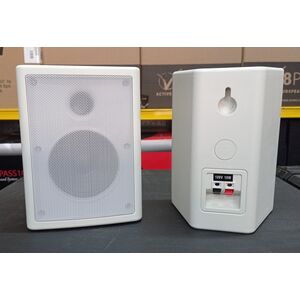 Coppia Casse Acustiche da Muro o Scaffale per Filodiffusione 40W 100V bianche