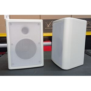 Coppia Casse Acustiche da Muro o Scaffale per Filodiffusione 40W 100V bianche