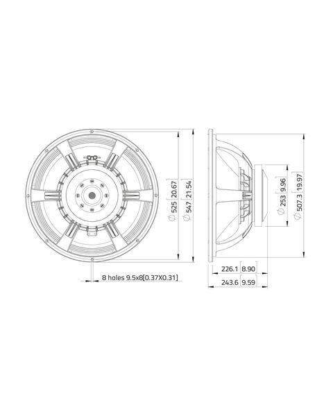 LaVoce Italiana SAF184.04/8 SUBWOOFER 18" 3000W 8 Ohm WOOFER 46 CM.