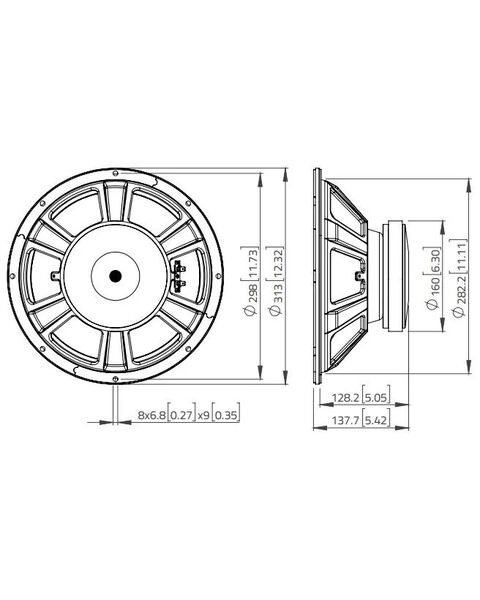 LaVoce WSF122.50-4 Woofer Altoparlante  300mm 12" (12 pollici) 500W 4 Ohm