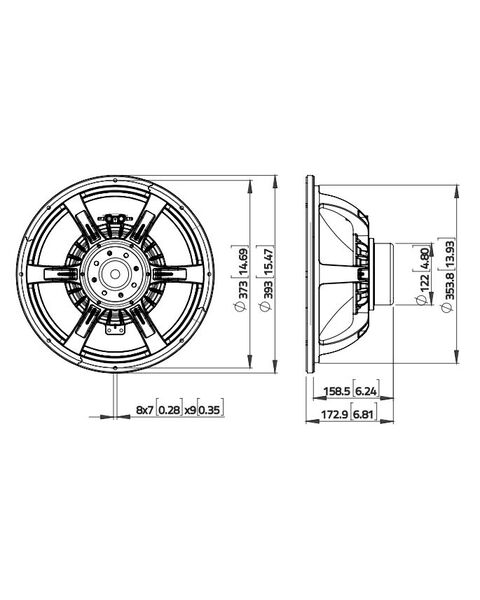 LaVoce WAN153.00 Woofer al Neodimio da 15" 1000W 8 Ohm
