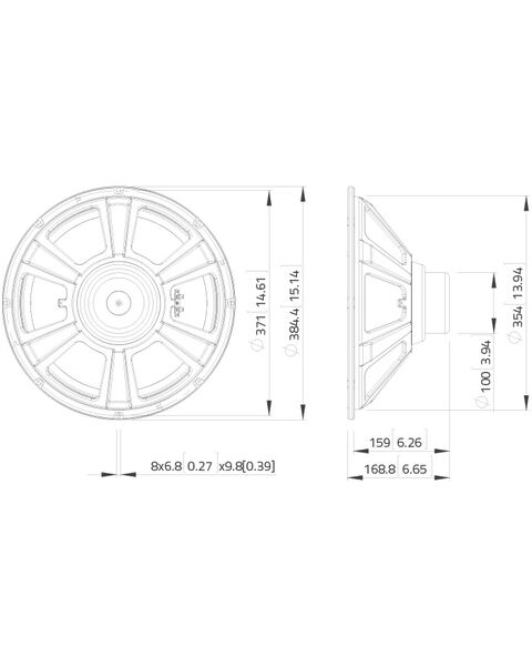 LaVoce SSN153.00 Woofer al Neodimio da 15" 800W 8 Ohm