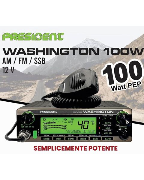 President Washington 100W Ricetrasmettitore Radio CB Radioamatoriale HF 10m/12m