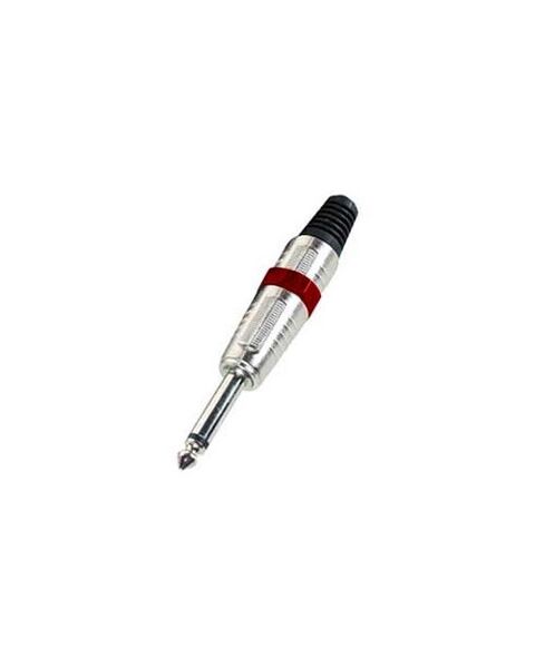 CONNETTORE SPINA JACK 6,3 VOLANTE MONO IN METALLO BORDO ROSSO